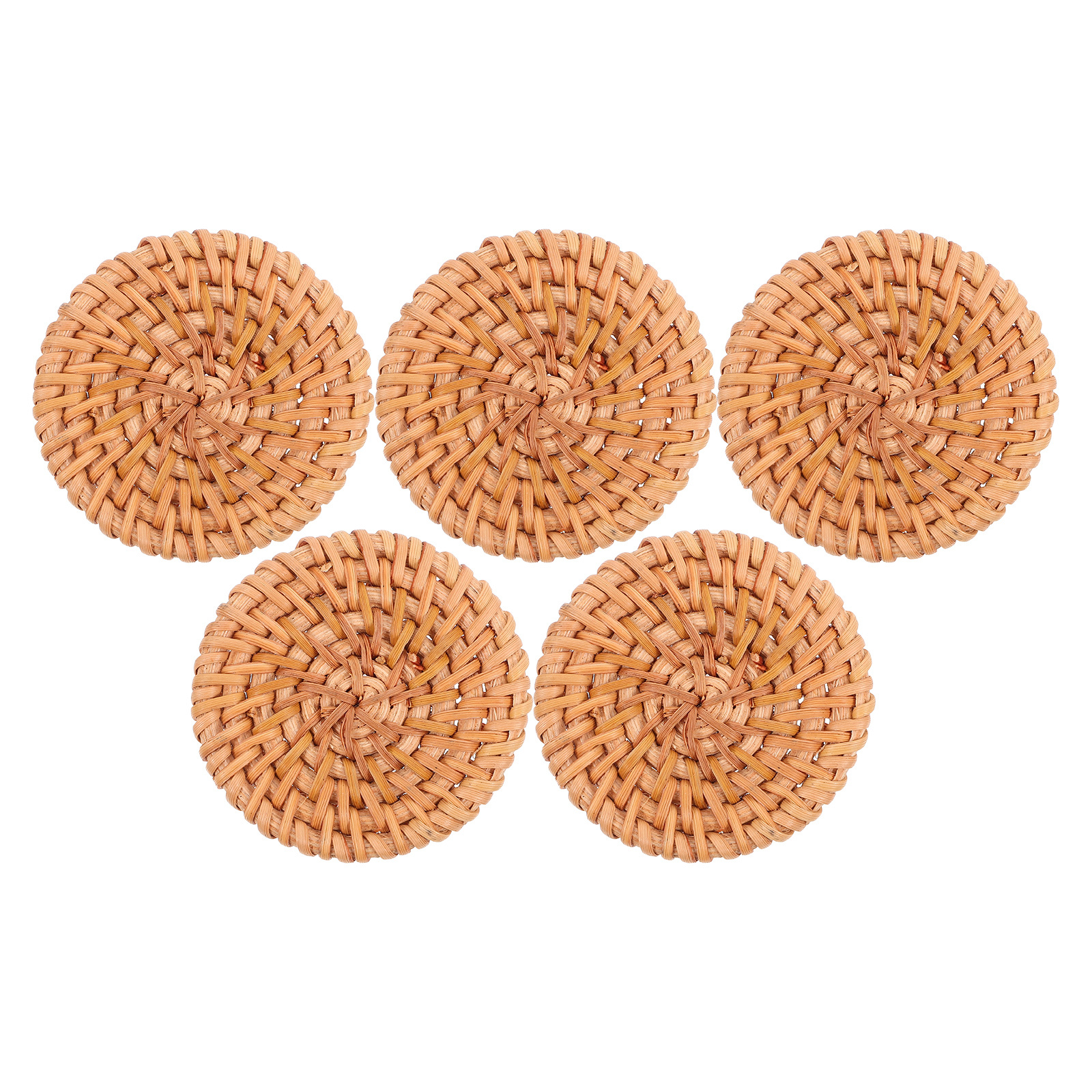 Ethnic Fashion Jewellery - 5Pcs Rattan Round Woven Discs 4.5cm