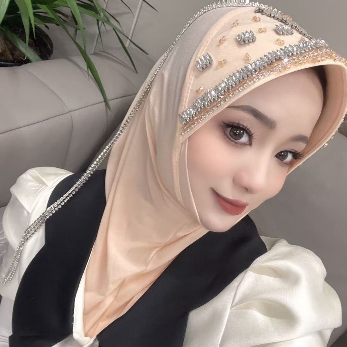 Luxury Hat Hijab Pink Scarf wi - Ethnic Fashion In review and price