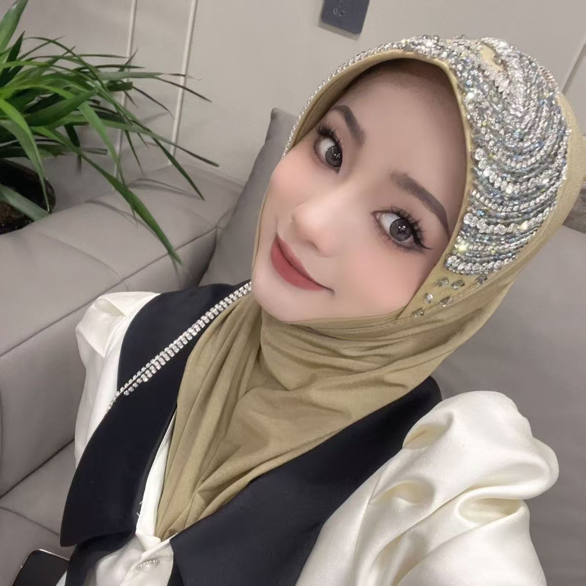 Luxury Hat Hijab Pink Scarf wi - Ethnic Fashion In review and price