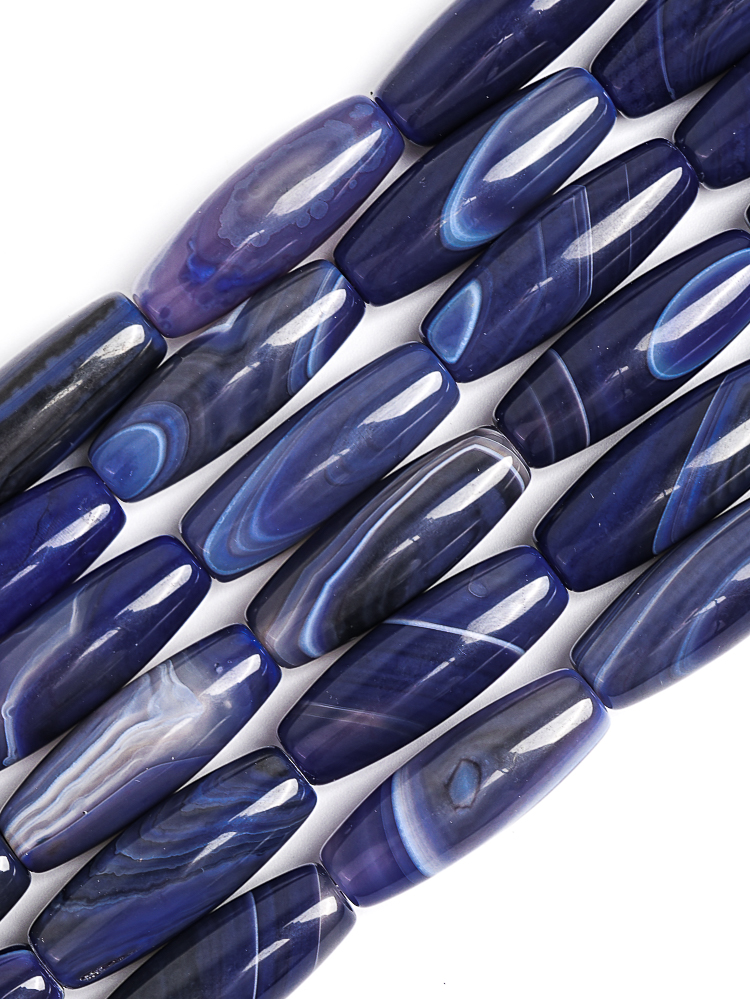 Natural Matte Blue Agate Rice  - Ethnic Fashion Jewellery review and price