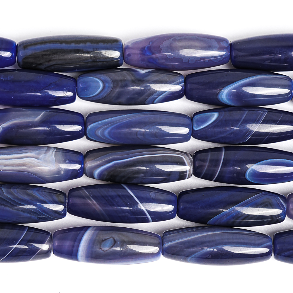 Natural Matte Blue Agate Rice  - Ethnic Fashion Jewellery review and price