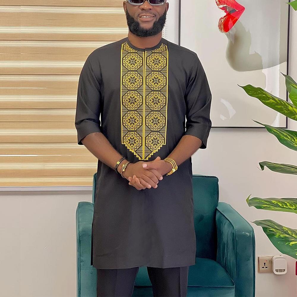 Kaunda Fashion Men's Set Slim  - Dashiki Shirt Men review and price