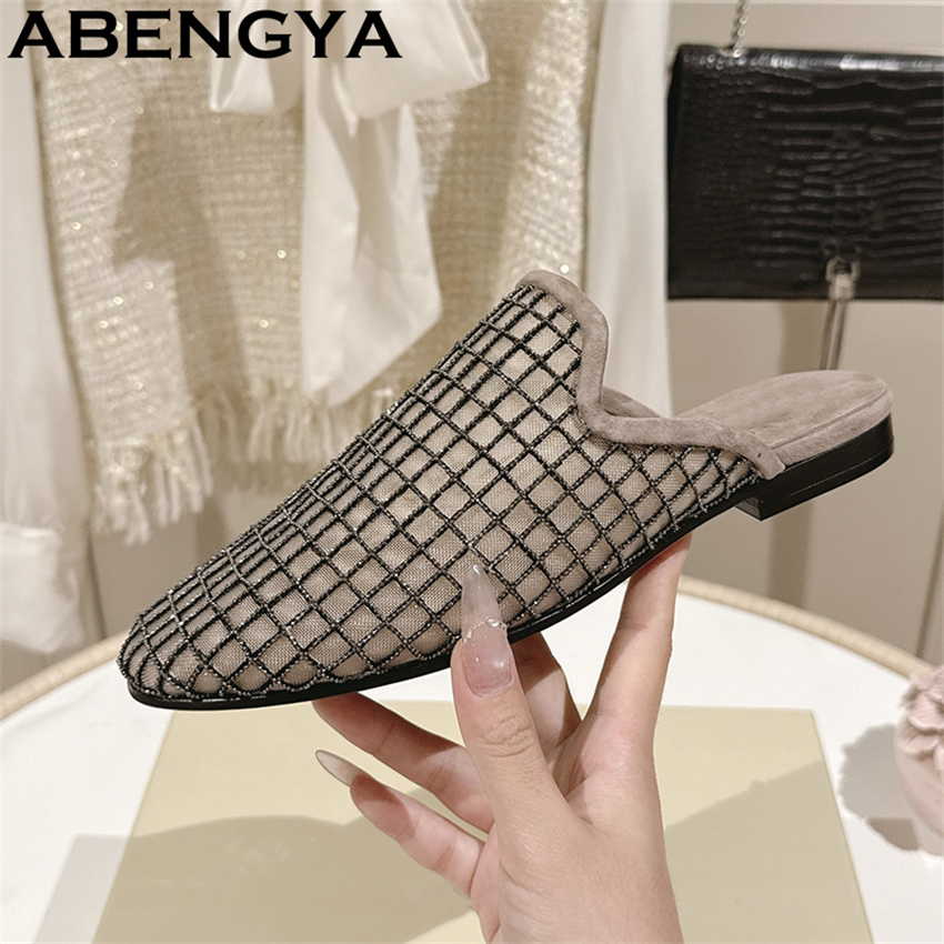 Shiny Lace Mesh Round Toe Flat - Ethnic Fashion In review and price