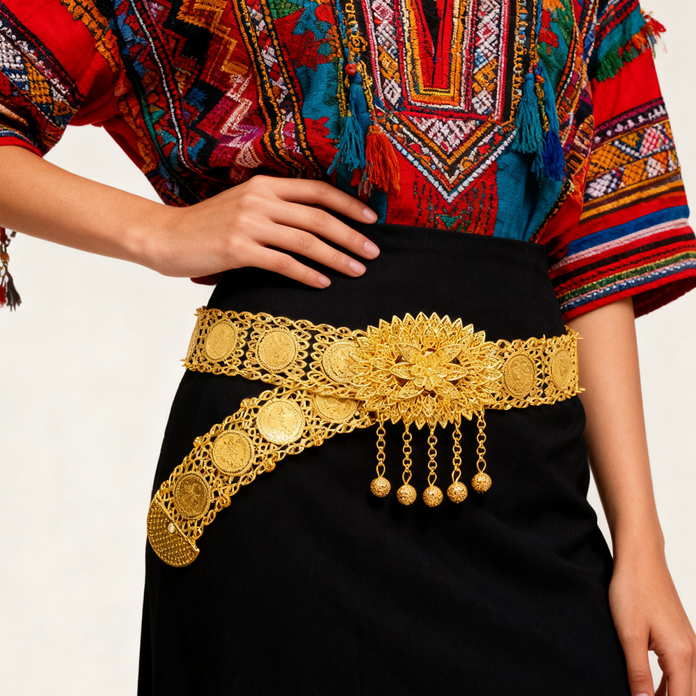 Golden Alloy Carved Hollow Geo - Ethnic Fashion Co In review and price